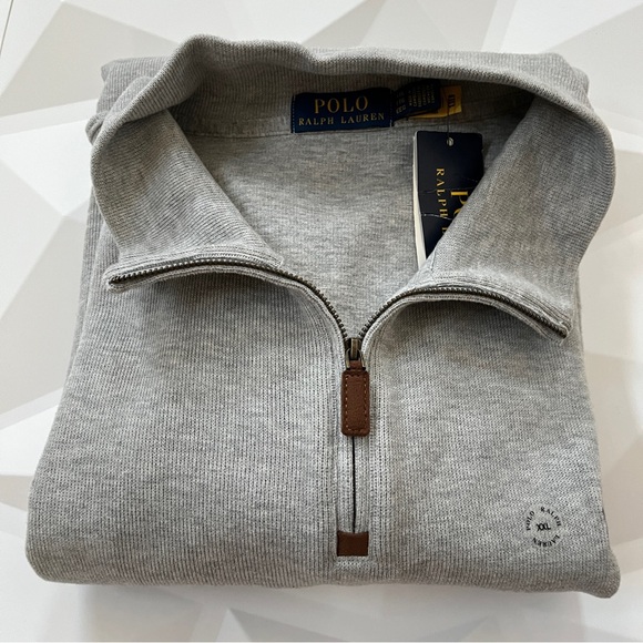 Polo Ralph Lauren Men’s XXL Gray Zip Pullover Sweater Classic-Vintage Look - Picture 8 of 13